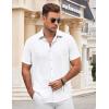 imageCOOFANDY Mens Button Down Shirt Short Sleeve Casual Shirts for Summer Beach Vacation ShirtsWhite