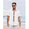 imageCOOFANDY Mens Button Down Shirt Short Sleeve Casual Shirts for Summer Beach Vacation ShirtsWhite