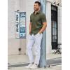 imageCOOFANDY Mens Button Down Shirts Short Sleeve Casual Dress Shirts Untucked Summer Shirt with PocketArmy Green