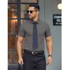 imageCOOFANDY Mens Button Down Shirts Short Sleeve Casual Dress Shirts Untucked Summer Shirt with PocketDark Grey