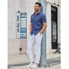 imageCOOFANDY Mens Button Down Shirts Short Sleeve Casual Dress Shirts Untucked Summer Shirt with PocketDenim Blue
