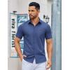 imageCOOFANDY Mens Button Down Shirts Short Sleeve Casual Dress Shirts Untucked Summer Shirt with PocketDenim Blue