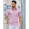 imageCOOFANDY Mens Button Down Shirts Short Sleeve Casual Dress Shirts Untucked Summer Shirt with PocketLavender