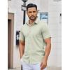 imageCOOFANDY Mens Button Down Shirts Short Sleeve Casual Dress Shirts Untucked Summer Shirt with PocketLight Green