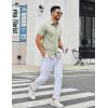 imageCOOFANDY Mens Button Down Shirts Short Sleeve Casual Dress Shirts Untucked Summer Shirt with PocketLight Green