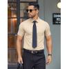 imageCOOFANDY Mens Button Down Shirts Short Sleeve Casual Dress Shirts Untucked Summer Shirt with PocketLight Khaki