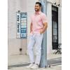 imageCOOFANDY Mens Button Down Shirts Short Sleeve Casual Dress Shirts Untucked Summer Shirt with PocketLight Pink