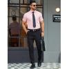 imageCOOFANDY Mens Button Down Shirts Short Sleeve Casual Dress Shirts Untucked Summer Shirt with PocketLight Pink