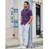 imageCOOFANDY Mens Button Down Shirts Short Sleeve Casual Dress Shirts Untucked Summer Shirt with PocketPurple