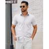 imageCOOFANDY Mens Button Down Shirts Short Sleeve Casual Dress Shirts Untucked Summer Shirt with PocketWhite