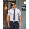imageCOOFANDY Mens Button Down Shirts Short Sleeve Casual Dress Shirts Untucked Summer Shirt with PocketWhite