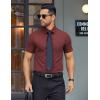 imageCOOFANDY Mens Button Down Shirts Short Sleeve Casual Dress Shirts Untucked Summer Shirt with PocketWine Red