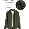imageCOOFANDY Mens Casual Button Down Shirt Long Sleeve Lightweight Jacket Fashion Textured ShirtsArmy Green
