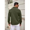 imageCOOFANDY Mens Casual Button Down Shirt Long Sleeve Lightweight Jacket Fashion Textured ShirtsArmy Green
