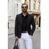 imageCOOFANDY Mens Casual Button Down Shirt Long Sleeve Lightweight Jacket Fashion Textured ShirtsBlack