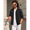 imageCOOFANDY Mens Casual Button Down Shirt Long Sleeve Lightweight Jacket Fashion Textured ShirtsBlack