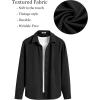 imageCOOFANDY Mens Casual Button Down Shirt Long Sleeve Lightweight Jacket Fashion Textured ShirtsBlack