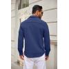 imageCOOFANDY Mens Casual Button Down Shirt Long Sleeve Lightweight Jacket Fashion Textured ShirtsBlue