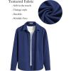 imageCOOFANDY Mens Casual Button Down Shirt Long Sleeve Lightweight Jacket Fashion Textured ShirtsBlue