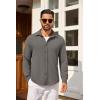 imageCOOFANDY Mens Casual Button Down Shirt Long Sleeve Lightweight Jacket Fashion Textured ShirtsDark Grey