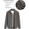 imageCOOFANDY Mens Casual Button Down Shirt Long Sleeve Lightweight Jacket Fashion Textured ShirtsDark Grey