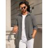 imageCOOFANDY Mens Casual Button Down Shirt Long Sleeve Lightweight Jacket Fashion Textured ShirtsDark Grey