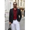 imageCOOFANDY Mens Casual Button Down Shirt Long Sleeve Lightweight Jacket Fashion Textured ShirtsDark Red