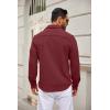 imageCOOFANDY Mens Casual Button Down Shirt Long Sleeve Lightweight Jacket Fashion Textured ShirtsDark Red