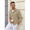 imageCOOFANDY Mens Casual Button Down Shirt Long Sleeve Lightweight Jacket Fashion Textured ShirtsKhaki