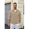 imageCOOFANDY Mens Casual Button Down Shirt Long Sleeve Lightweight Jacket Fashion Textured ShirtsKhaki