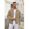 imageCOOFANDY Mens Casual Button Down Shirt Long Sleeve Lightweight Jacket Fashion Textured ShirtsKhaki