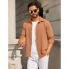 imageCOOFANDY Mens Casual Button Down Shirt Long Sleeve Lightweight Jacket Fashion Textured ShirtsLight Brown