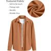 imageCOOFANDY Mens Casual Button Down Shirt Long Sleeve Lightweight Jacket Fashion Textured ShirtsLight Brown