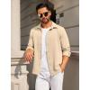 imageCOOFANDY Mens Casual Button Down Shirt Long Sleeve Lightweight Jacket Fashion Textured ShirtsLight Coffee