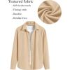imageCOOFANDY Mens Casual Button Down Shirt Long Sleeve Lightweight Jacket Fashion Textured ShirtsLight Coffee