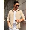 imageCOOFANDY Mens Casual Button Down Shirt Long Sleeve Lightweight Jacket Fashion Textured ShirtsLight Coffee