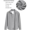 imageCOOFANDY Mens Casual Button Down Shirt Long Sleeve Lightweight Jacket Fashion Textured ShirtsLight Grey