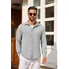 imageCOOFANDY Mens Casual Button Down Shirt Long Sleeve Lightweight Jacket Fashion Textured ShirtsLight Grey