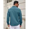 imageCOOFANDY Mens Casual Button Down Shirt Long Sleeve Lightweight Jacket Fashion Textured ShirtsTurquoise