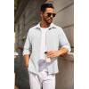 imageCOOFANDY Mens Casual Button Down Shirt Long Sleeve Lightweight Jacket Fashion Textured ShirtsWhite