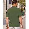imageCOOFANDY Mens Casual Button Down Short Sleeve Shirt Textured Summer Beach Vacation ShirtArmy Green