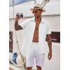 imageCOOFANDY Mens Casual Button Down Short Sleeve Shirt Textured Summer Beach Vacation ShirtAwhite