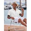 imageCOOFANDY Mens Casual Button Down Short Sleeve Shirt Textured Summer Beach Vacation ShirtAwhite