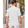 imageCOOFANDY Mens Casual Button Down Short Sleeve Shirt Textured Summer Beach Vacation ShirtAwhite