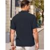 imageCOOFANDY Mens Casual Button Down Short Sleeve Shirt Textured Summer Beach Vacation ShirtBlack