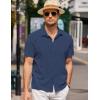 imageCOOFANDY Mens Casual Button Down Short Sleeve Shirt Textured Summer Beach Vacation ShirtBlueviolet