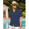 imageCOOFANDY Mens Casual Button Down Short Sleeve Shirt Textured Summer Beach Vacation ShirtBlueviolet