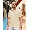 imageCOOFANDY Mens Casual Button Down Short Sleeve Shirt Textured Summer Beach Vacation ShirtChampagne