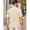 imageCOOFANDY Mens Casual Button Down Short Sleeve Shirt Textured Summer Beach Vacation ShirtChampagne