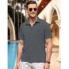 imageCOOFANDY Mens Casual Button Down Short Sleeve Shirt Textured Summer Beach Vacation ShirtDark Grey